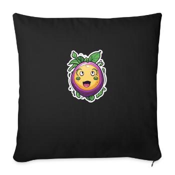Passion fruit - Sofa pillowcase 17,3'' x 17,3'' (45 x 45 cm) - black - Front
