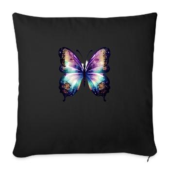 Papillon Papillon Insecte animal - Housse de coussin décorative 45 x 45 cm - noir - Devant