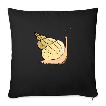 Escargot - Housse de coussin décorative 45 x 45 cm - noir - Devant