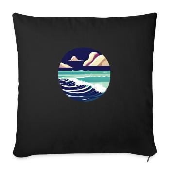 Vacances d’été Palm Beach Palm Islands Island Sun - Housse de coussin décorative 45 x 45 cm - noir - Devant