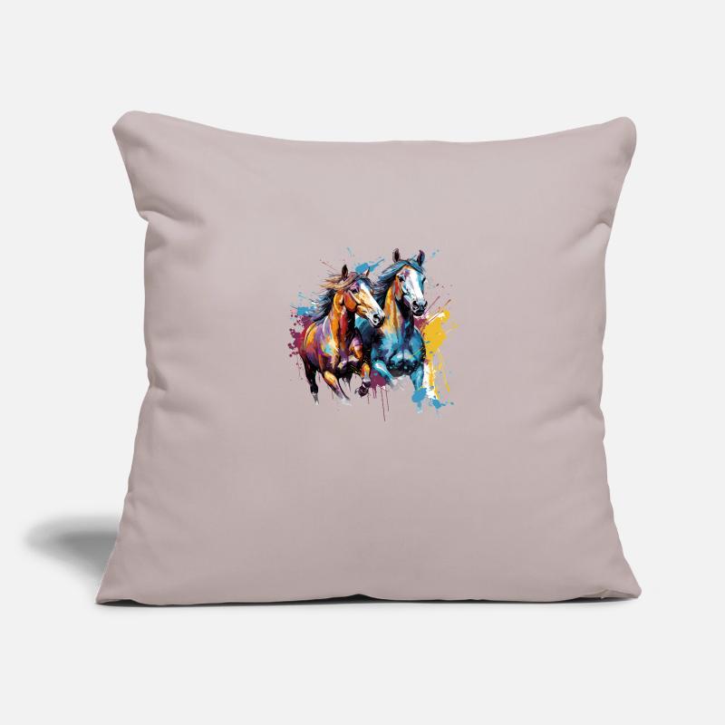 Cheval, chevaux Housse de coussin décorative 45 x 45 cm