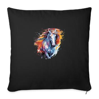 Horse, horse - Sofa pillowcase 17,3'' x 17,3'' (45 x 45 cm) - black - Front