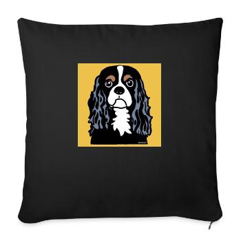 Cavalier King Charles Spaniel Doodle - Housse de coussin décorative 45 x 45 cm - noir - Devant