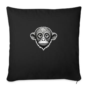 Singe - Housse de coussin décorative 45 x 45 cm - noir - Devant