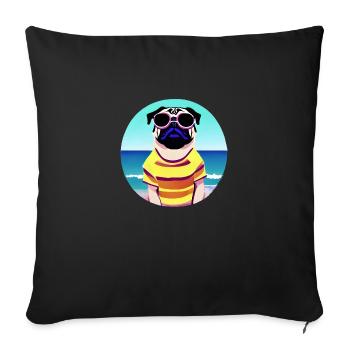 Dog Owners Bulldog Dogs Dog Dog Owners - Sofa pillowcase 17,3'' x 17,3'' (45 x 45 cm) - black - Front