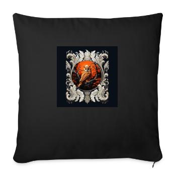 Vintage Owl - Sofa pillowcase 17,3'' x 17,3'' (45 x 45 cm) - black - Front