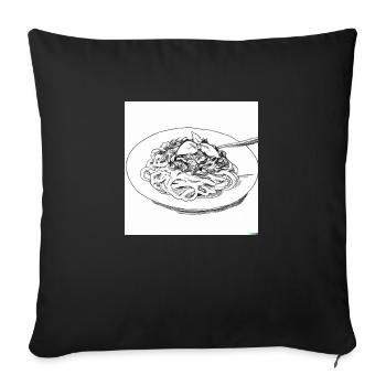 spaghetti bolognaise - Housse de coussin décorative 45 x 45 cm - noir - Devant