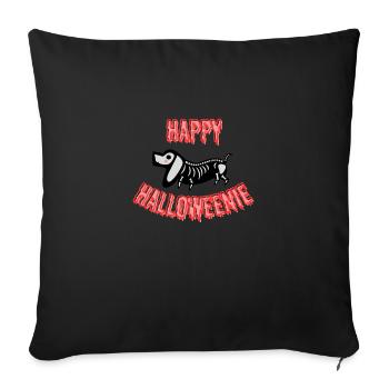 Halloween Dachshund Happy Halloweenie, white - Sofa pillowcase 17,3'' x 17,3'' (45 x 45 cm) - black - Front