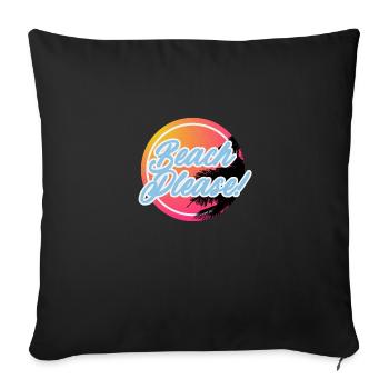 Tropical Paradise: Beach Please! Vacation Vibes - Sofa pillowcase 17,3'' x 17,3'' (45 x 45 cm) - black - Front