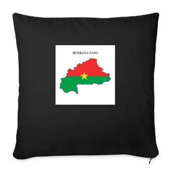 Drapeau du Burkina Faso, carte - Housse de coussin décorative 45 x 45 cm - noir - Devant