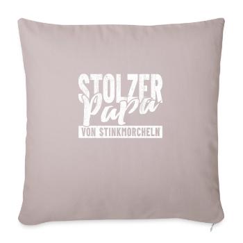 Stolzer Papa von Stinkmorcheln - Sofakissenbezug 45 x 45 cm - helles Taupe - Vorne