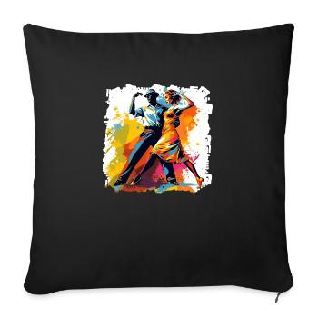 Danser comme forme physique avec soulagement du stress - Housse de coussin décorative 45 x 45 cm - noir - Devant