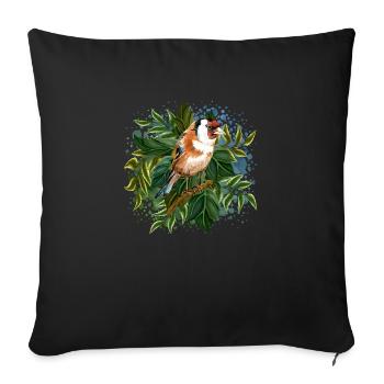 Oiseau - Housse de coussin décorative 45 x 45 cm - noir - Devant