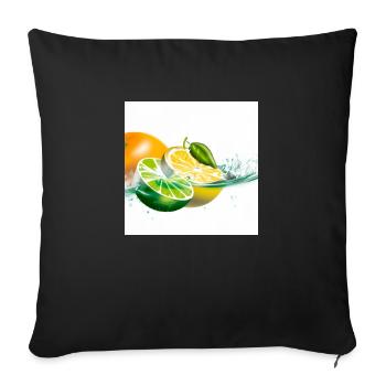 Citrus Splash - Sofa pillowcase 17,3'' x 17,3'' (45 x 45 cm) - black - Front