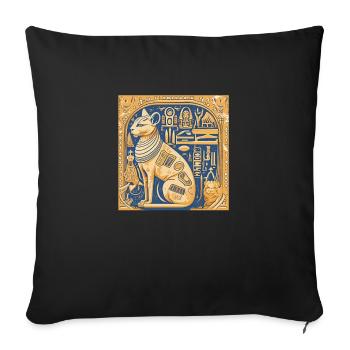 Egypy cat board - Sofa pillowcase 17,3'' x 17,3'' (45 x 45 cm) - black - Front