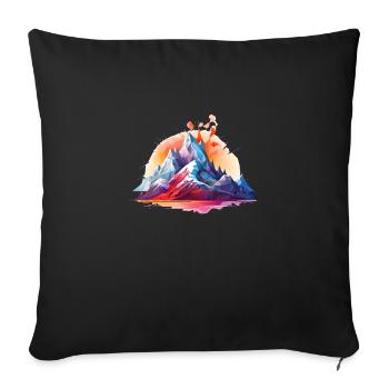 Montagnes Psychédéliques - Housse de coussin décorative 45 x 45 cm - noir - Devant