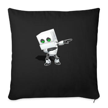 Dabbing Chibi Robot - Sofa pillowcase 17,3'' x 17,3'' (45 x 45 cm) - black - Front