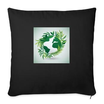 Sustainable world - Sofa pillowcase 17,3'' x 17,3'' (45 x 45 cm) - black - Front