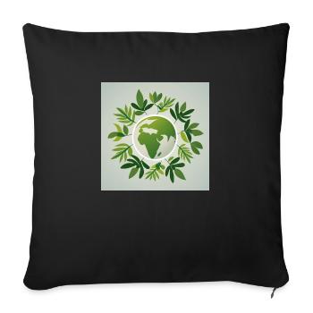 Sustainable world - Sofa pillowcase 17,3'' x 17,3'' (45 x 45 cm) - black - Front