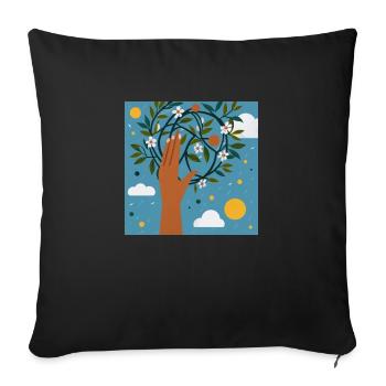 Sustainable world - Sofa pillowcase 17,3'' x 17,3'' (45 x 45 cm) - black - Front