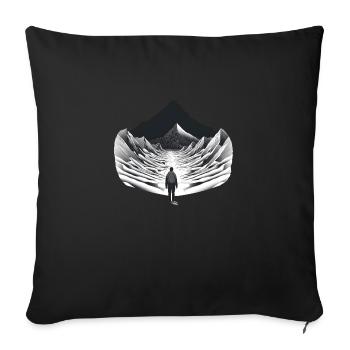 Facing the Imposing Challenge - Sofa pillowcase 17,3'' x 17,3'' (45 x 45 cm) - black - Front