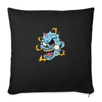Electrocuted Zombie Head - Sofa pillowcase 17,3'' x 17,3'' (45 x 45 cm) - black - Front