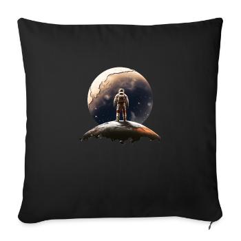 Grandiose Universe: Contemplative Astronaut - Sofa pillowcase 17,3'' x 17,3'' (45 x 45 cm) - black - Front