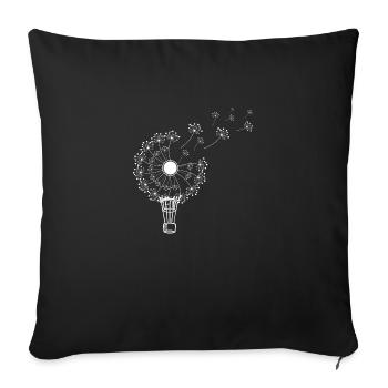 Dandelion hot air balloon - Sofa pillowcase 17,3'' x 17,3'' (45 x 45 cm) - black - Front