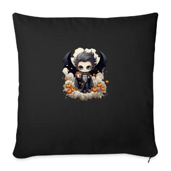 Chibi Vampir Halloween Hemd - Sofakissenbezug 45 x 45 cm - Schwarz - Vorne
