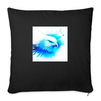 White Animal Adler - Sofakissenbezug 45 x 45 cm - Schwarz - Vorne