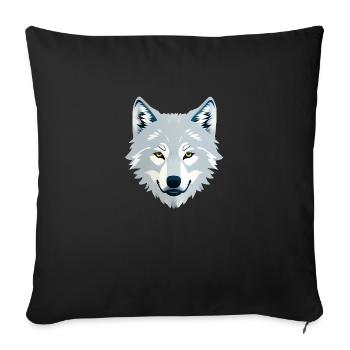 Wolf - Sofa pillowcase 17,3'' x 17,3'' (45 x 45 cm) - black - Front
