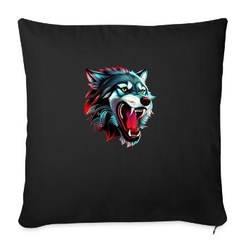 wolf - Sofa pillowcase 17,3'' x 17,3'' (45 x 45 cm) - black - Front