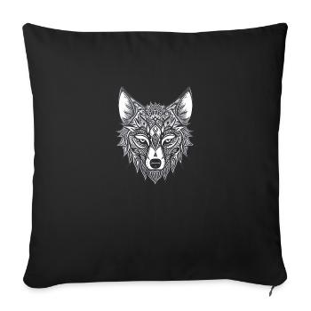 wolf fox - Sofa pillowcase 17,3'' x 17,3'' (45 x 45 cm) - black - Front