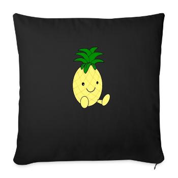 Ananas sucré - Housse de coussin décorative 45 x 45 cm - noir - Devant