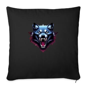 wolf - Sofa pillowcase 17,3'' x 17,3'' (45 x 45 cm) - black - Front