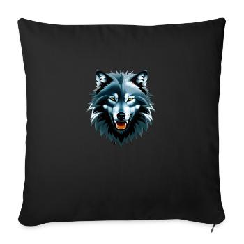 Wolf - Sofakissenbezug 45 x 45 cm - Schwarz - Vorne