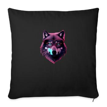 Wolf - Sofa pillowcase 17,3'' x 17,3'' (45 x 45 cm) - black - Front