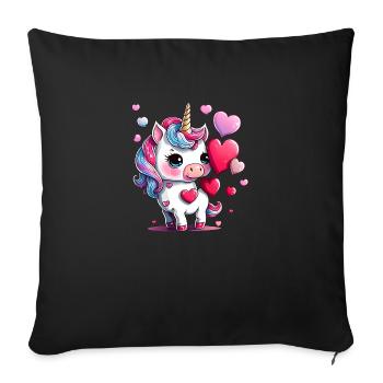 Unicorn Girl Unicorns Unicorn Mythical Animal - Sofa pillowcase 17,3'' x 17,3'' (45 x 45 cm) - black - Front