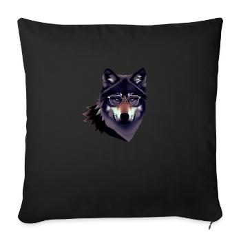 Wolf - Sofa pillowcase 17,3'' x 17,3'' (45 x 45 cm) - black - Front