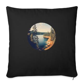 Une belle journée au Canada - Housse de coussin décorative 45 x 45 cm - noir - Devant