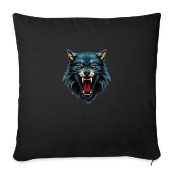 Wolf - Sofakissenbezug 45 x 45 cm - Schwarz - Vorne