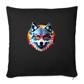 Wolf - Sofakissenbezug 45 x 45 cm - Schwarz - Vorne