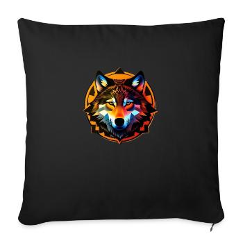 Wolf - Sofa pillowcase 17,3'' x 17,3'' (45 x 45 cm) - black - Front