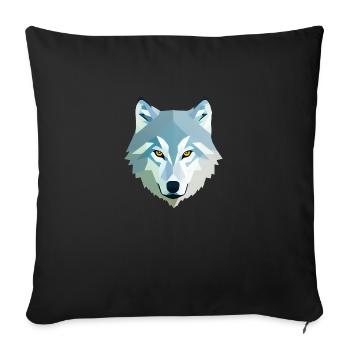 Wolf - Sofakissenbezug 45 x 45 cm - Schwarz - Vorne