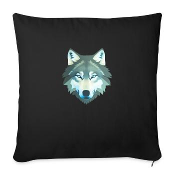wolf - Sofa pillowcase 17,3'' x 17,3'' (45 x 45 cm) - black - Front