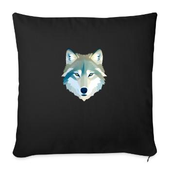 Wolf - Sofakissenbezug 45 x 45 cm - Schwarz - Vorne