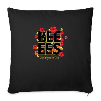 Beeees are everywhere Design - Sofa pillowcase 17,3'' x 17,3'' (45 x 45 cm) - black - Front