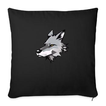 wolf - Sofa pillowcase 17,3'' x 17,3'' (45 x 45 cm) - black - Front