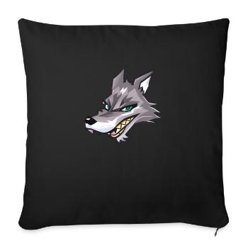 wolf - Sofa pillowcase 17,3'' x 17,3'' (45 x 45 cm) - black - Front