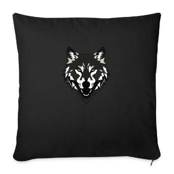 wolf - Sofa pillowcase 17,3'' x 17,3'' (45 x 45 cm) - black - Front